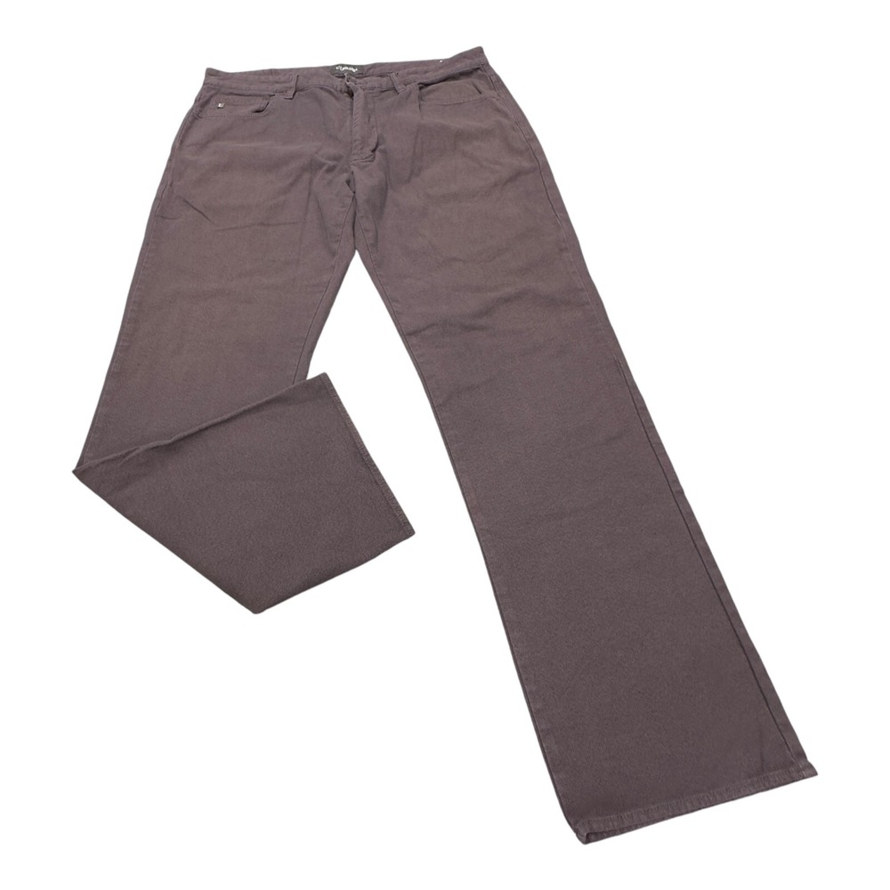 Linksoul Pants Mens 38 Purple Brown Textured Cotton Stretch Straight Leg Golf